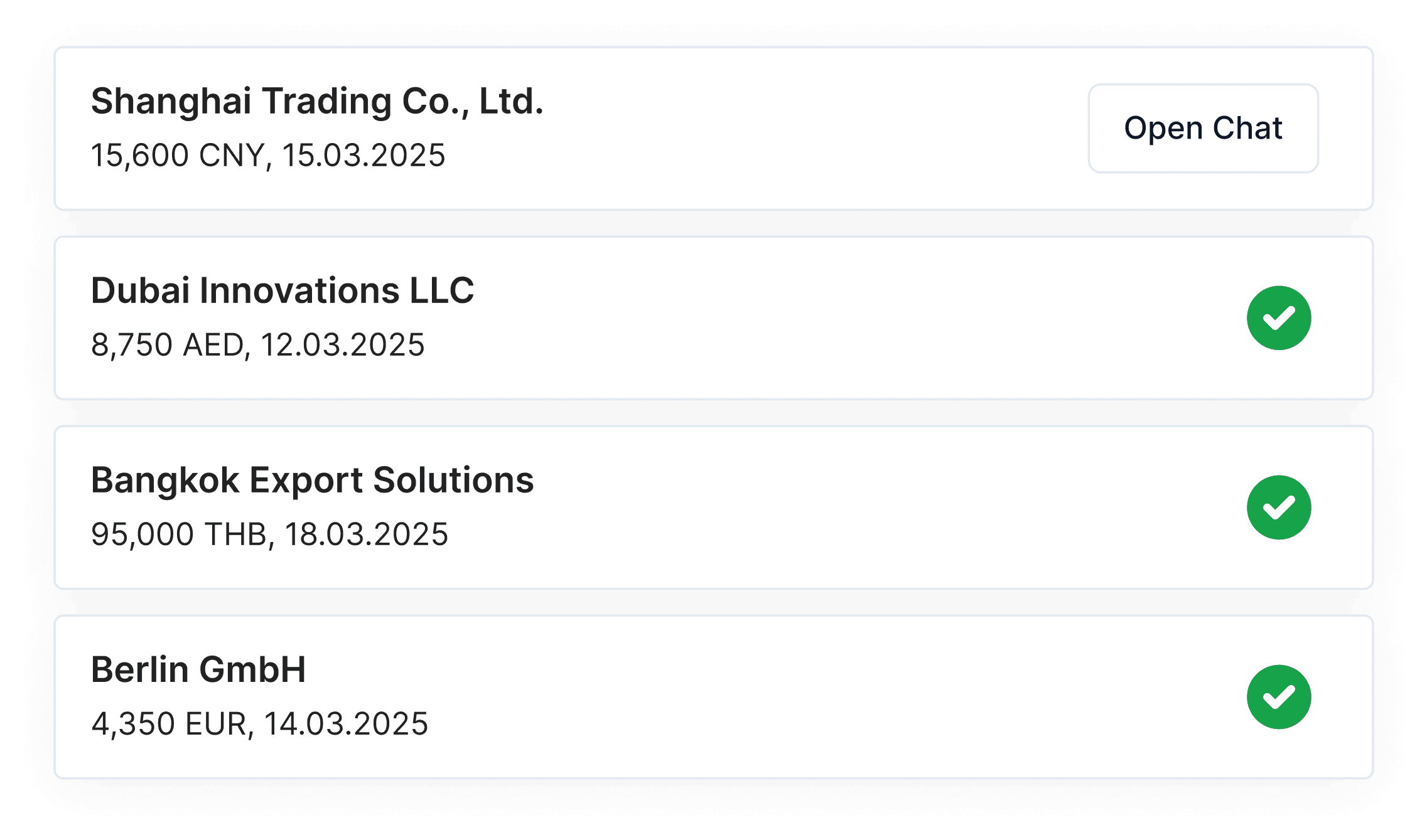 Payment platform interface